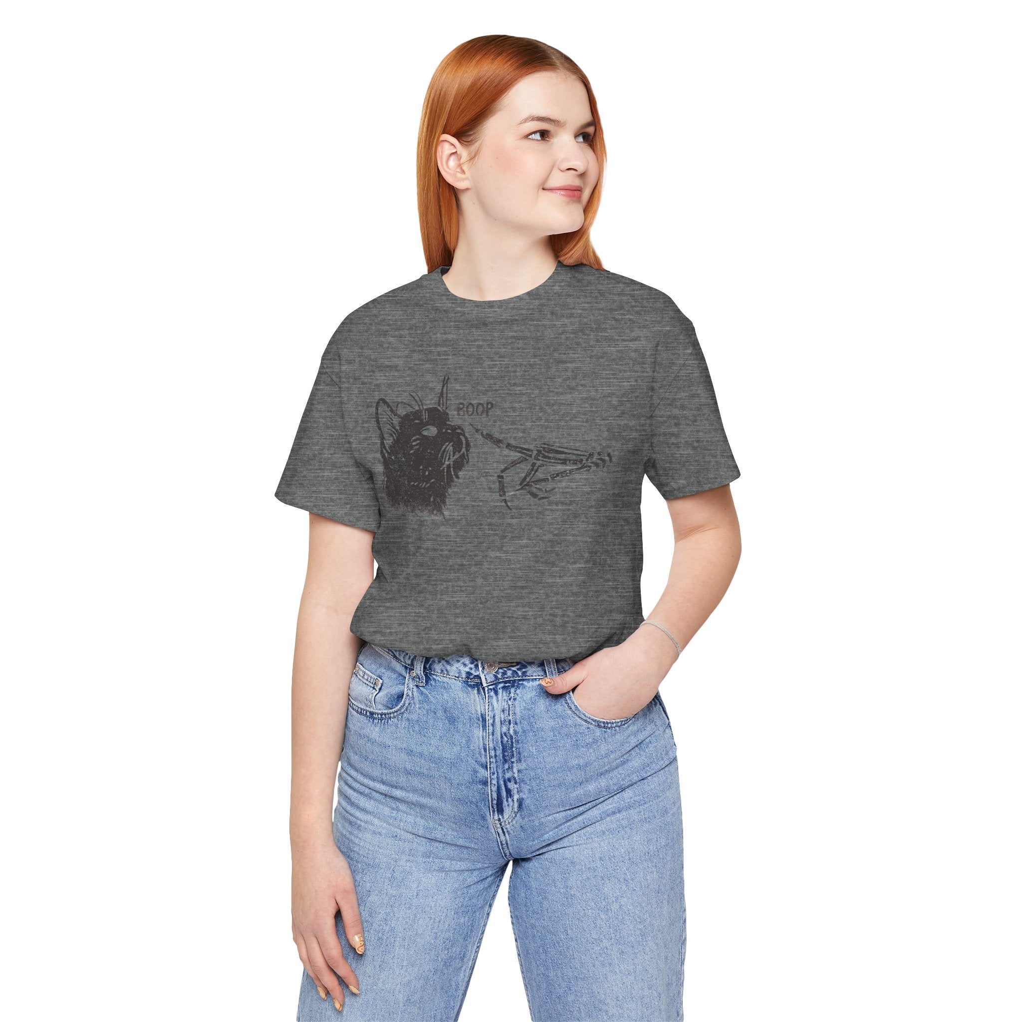Cat Skeleton 'Boop' Graphic Tee – Funny Goth Cat T‑Shirt
