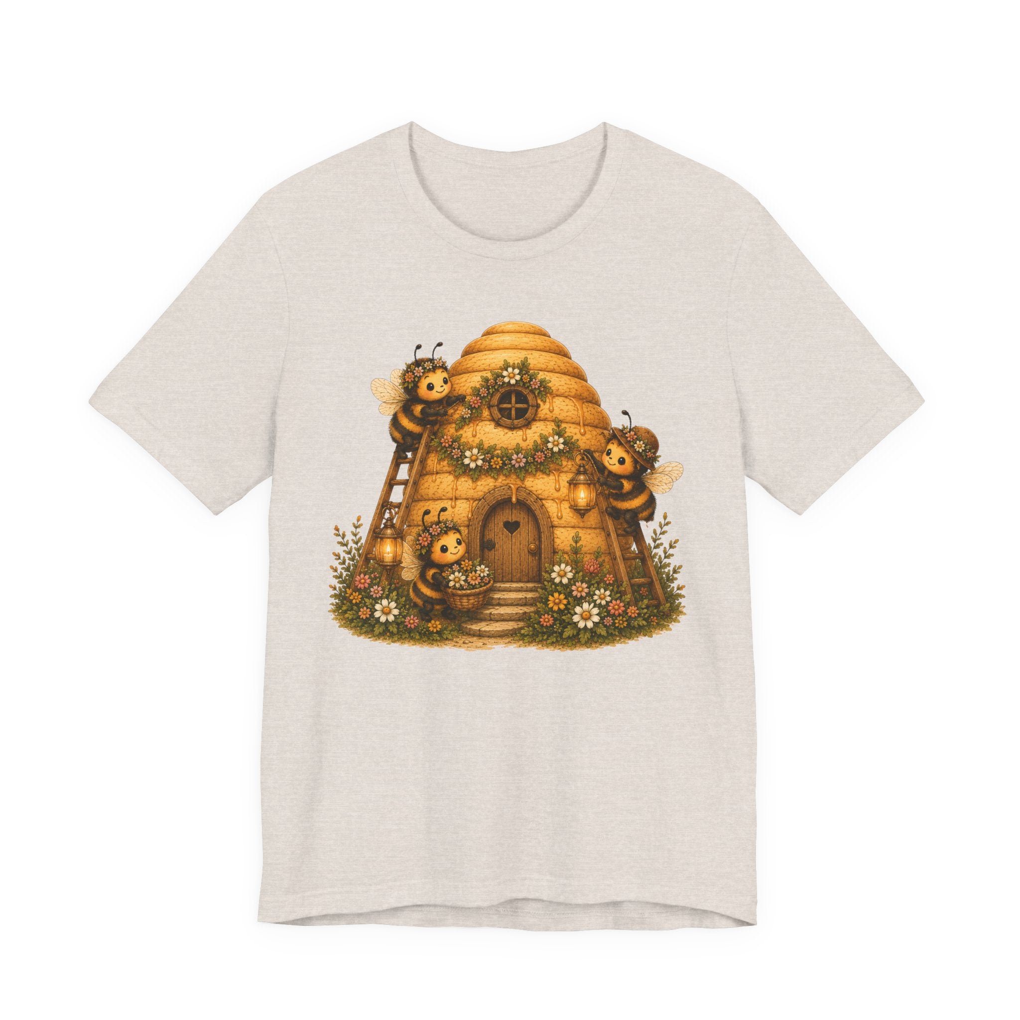 Honeybrigade Hive Cottage T-Shirt | Whimsical Bee Cottagecore Graphic Tee