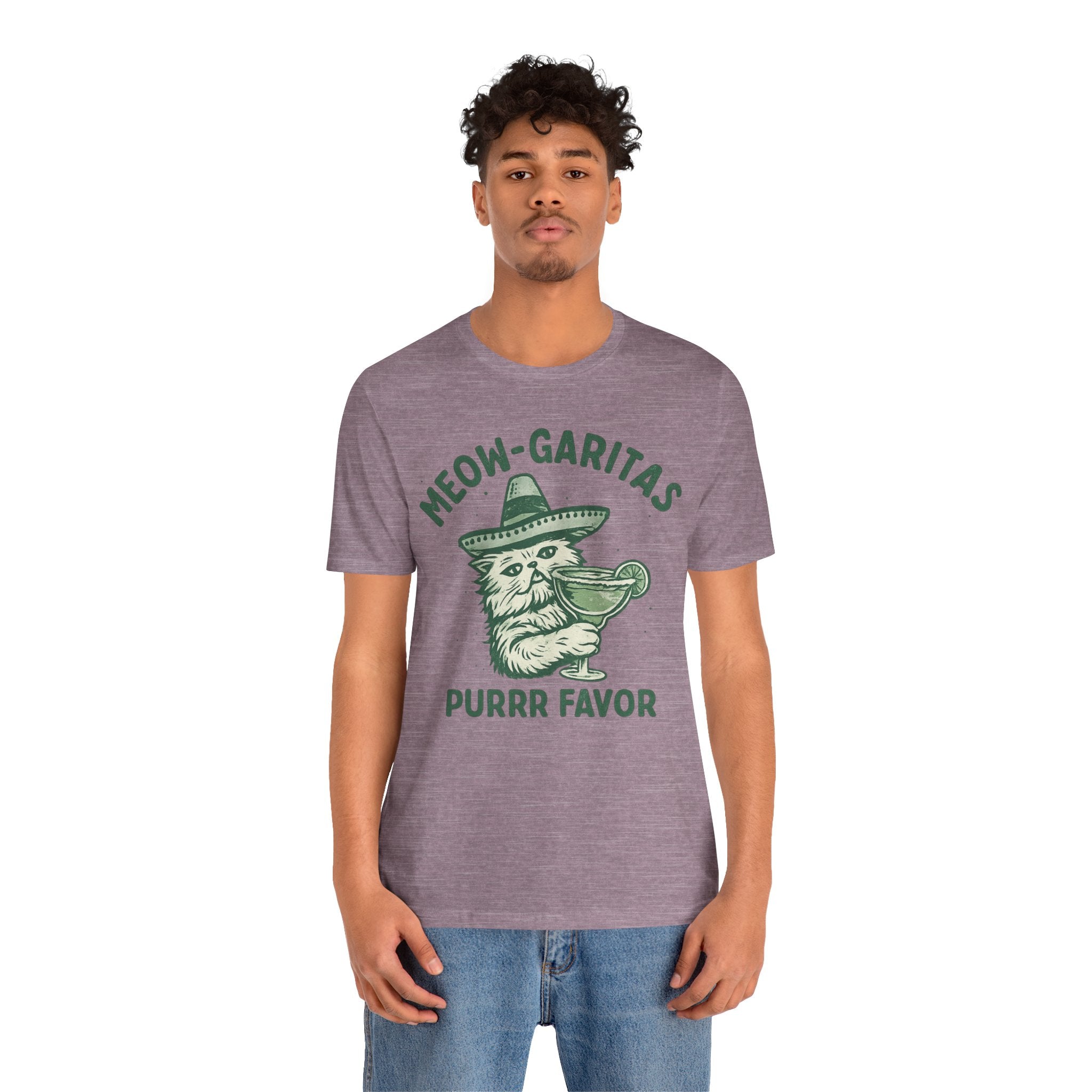 Meow-Garitas & Purrr Favor T-Shirt | Funny Cat Margarita Graphic Tee