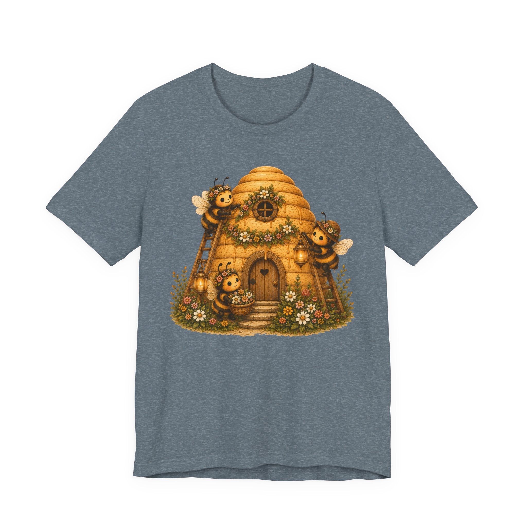 Honeybrigade Hive Cottage T-Shirt | Whimsical Bee Cottagecore Graphic Tee