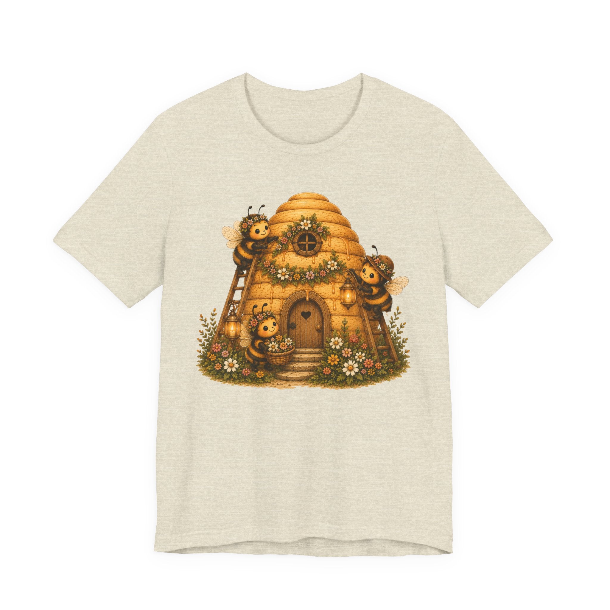 Honeybrigade Hive Cottage T-Shirt | Whimsical Bee Cottagecore Graphic Tee