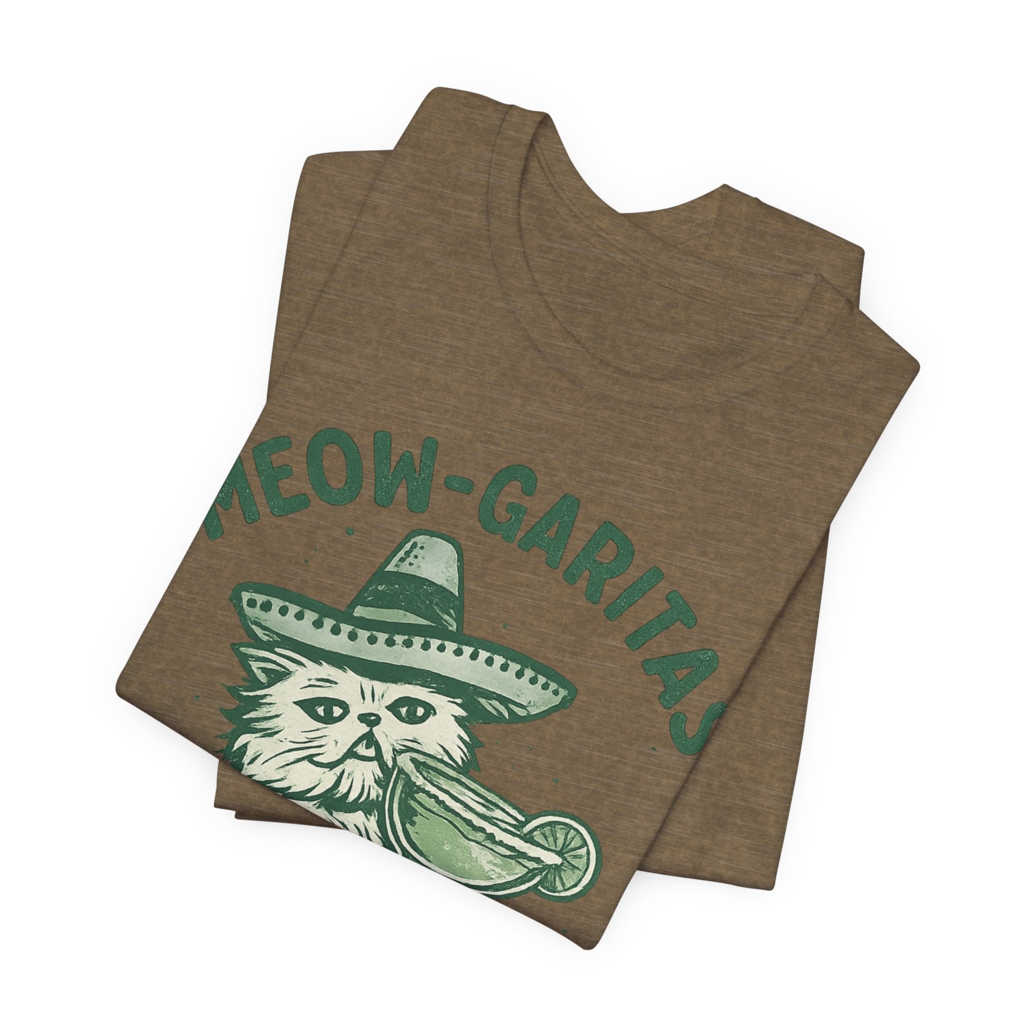 Meow-Garitas & Purrr Favor T-Shirt | Funny Cat Margarita Graphic Tee