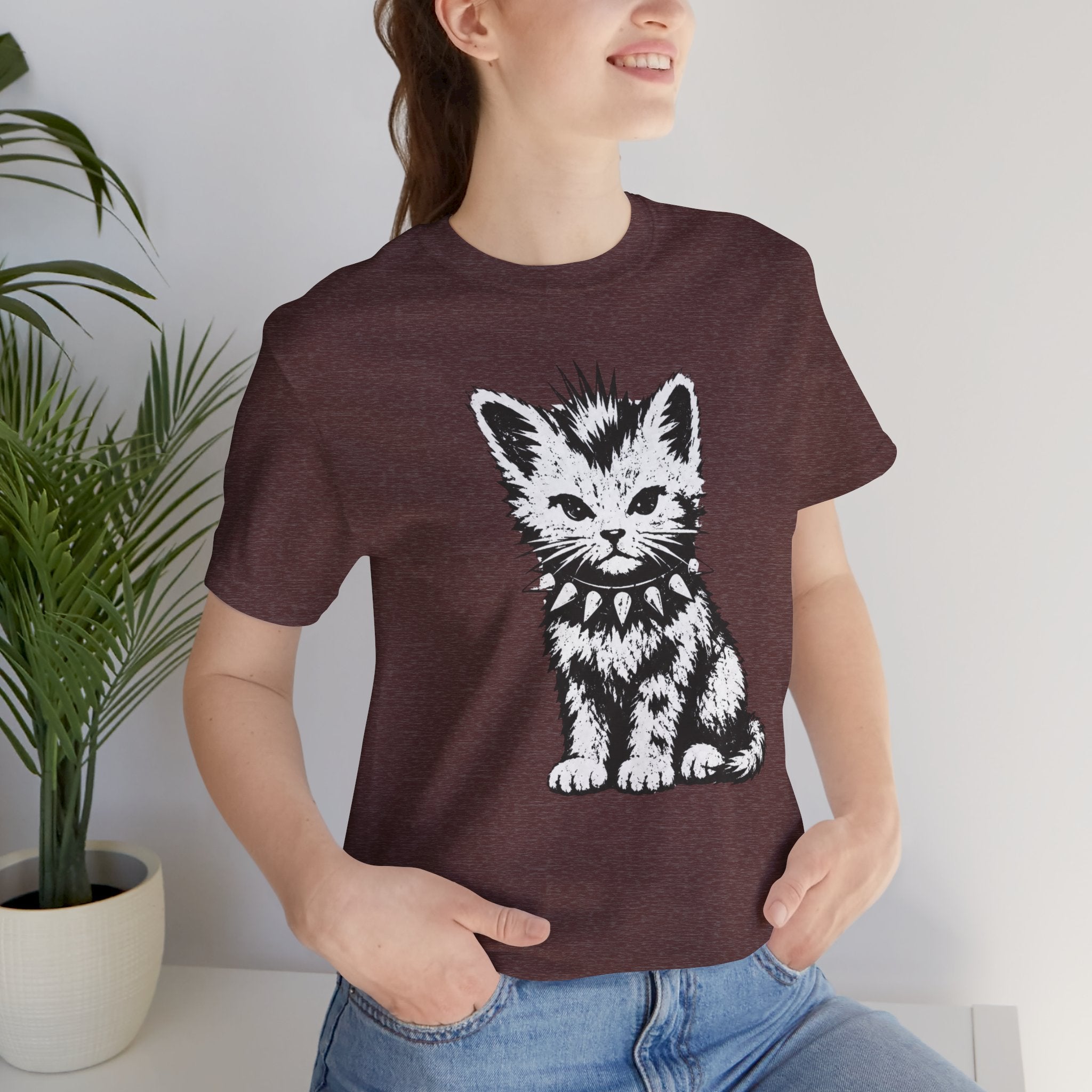 Punk Rock Kitten Graphic T-Shirt | Alternative Cat Lover Tee