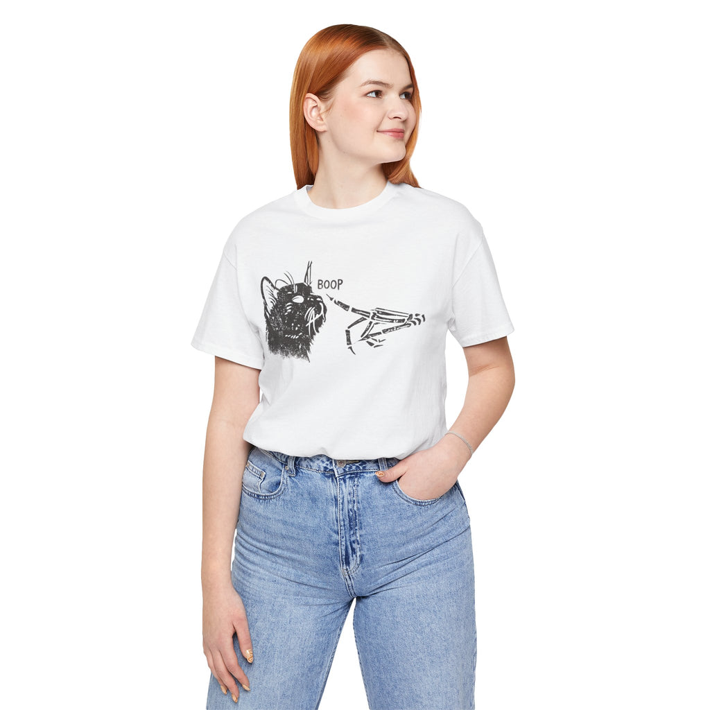 Cat Skeleton 'Boop' Graphic Tee – Funny Goth Cat T‑Shirt