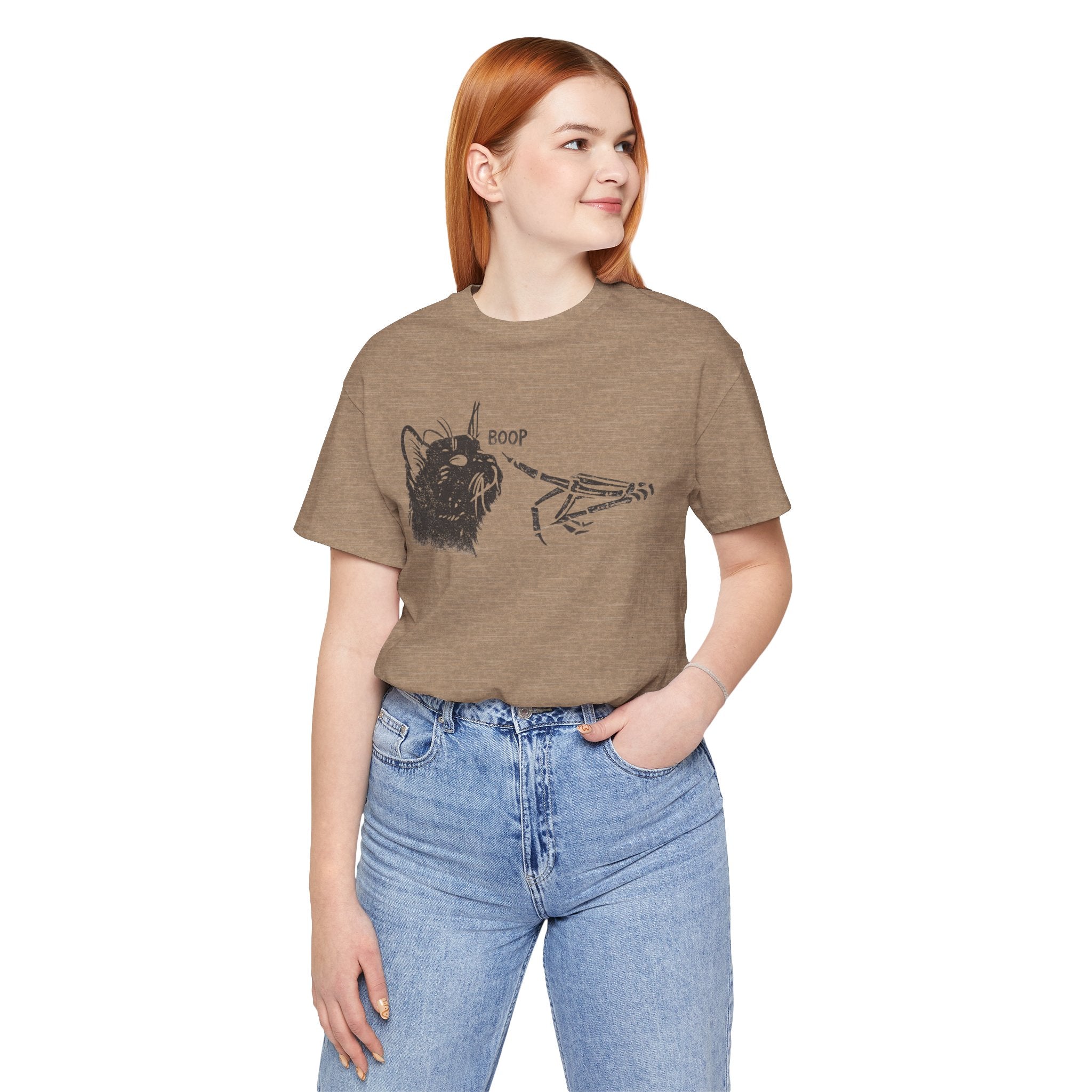 Cat Skeleton 'Boop' Graphic Tee – Funny Goth Cat T‑Shirt