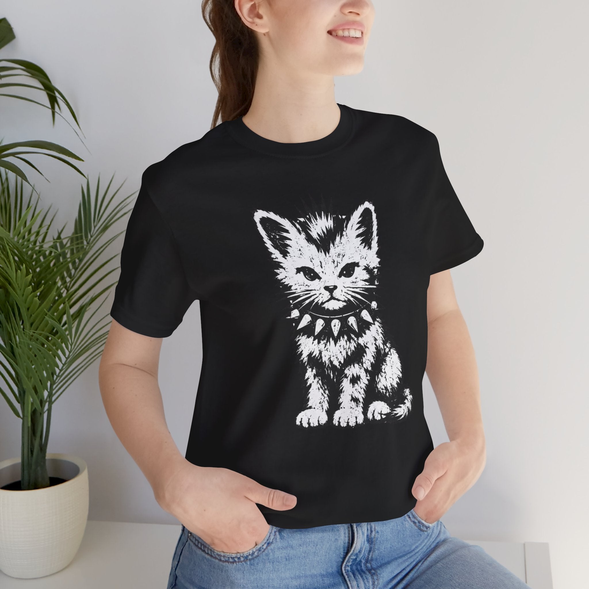 Punk Rock Kitten Graphic T-Shirt | Alternative Cat Lover Tee