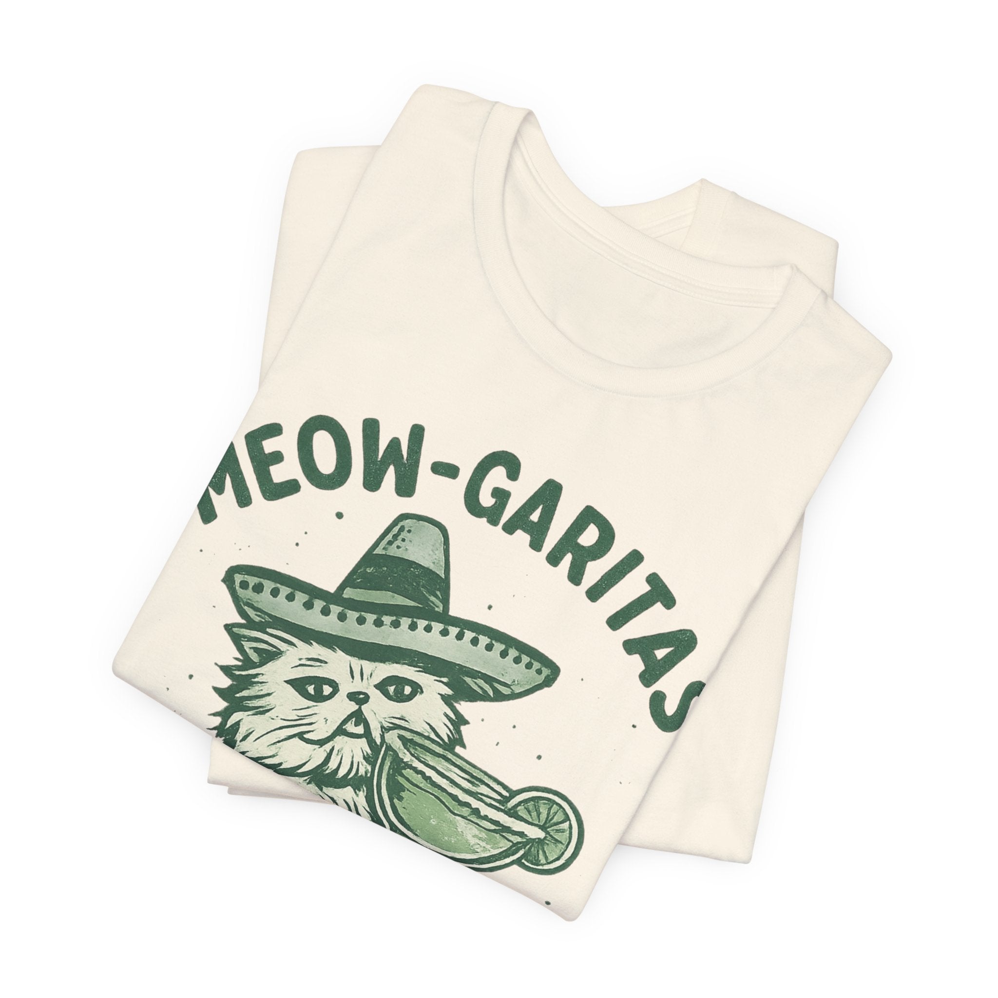 Meow-Garitas & Purrr Favor T-Shirt | Funny Cat Margarita Graphic Tee